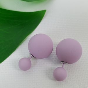 Double Sided Rubber Ball Stud Earrings 2 in